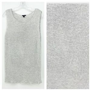 Lafayette 148 Knitted Sleeveless Sweater Tunic Grey Womens Size Large